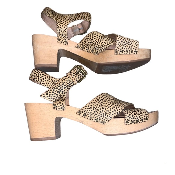 MADEWELL Johanna Criss Cross Clog Sandal in Spotted Calf Hair size 6.5 - Picture 3 of 8